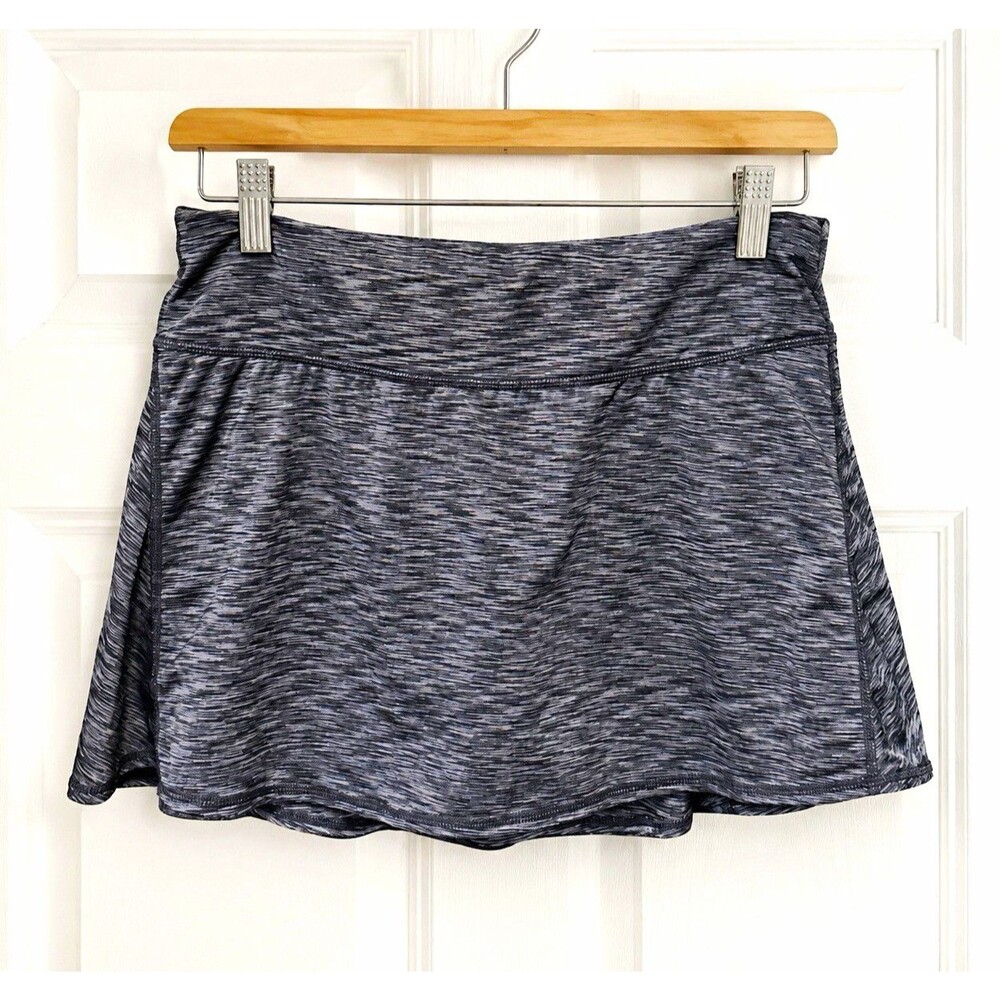 Ideology Tennis Skort Womens M Gray Heathered Athletic Golf Stretch Zip Pocket